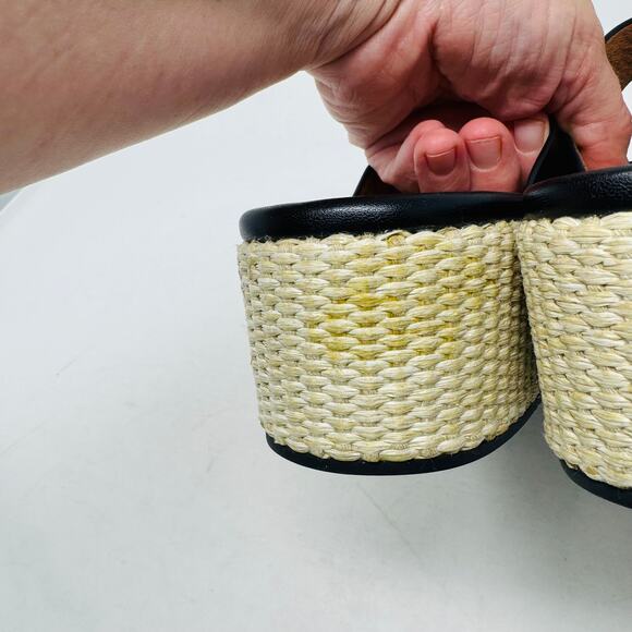 Aerosoles Women’s Size 10 Black Buckle Platform Sandals Espadrille Wedge Slides - Picture 10 of 14